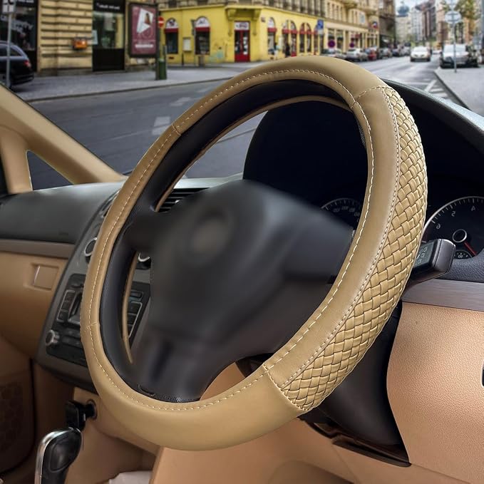 Flying Banner car Steering Wheel Cover Faux Leather Massage Universal fit 3D - Image 2