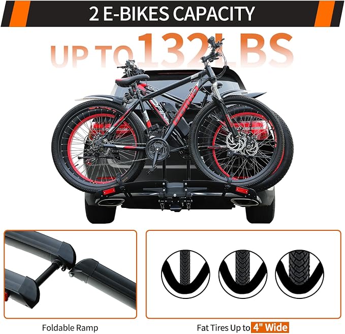 Foldable Electric Bike Rack Hitch Mount - Image 5