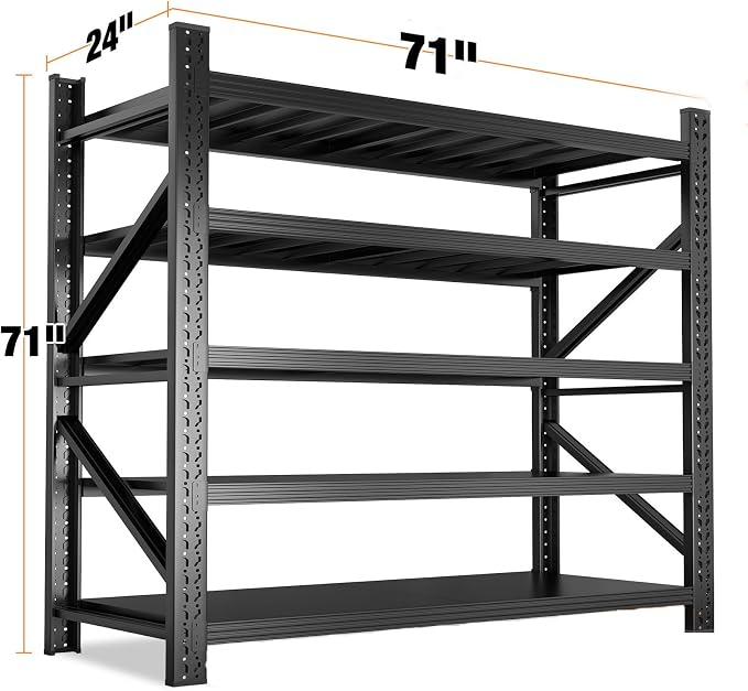 Metal Garage Shelving Unit, Heavy Duty 5-Tier Adjustable Wire Storage Rack - Image 2