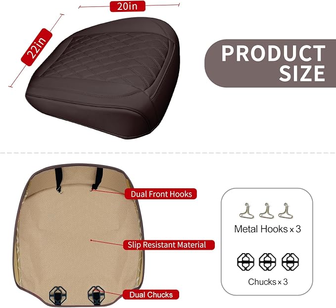 1 Pack Leather Front Car Seat Cover Bottom Car Seat, Anti-Slip and Full Wrap - Image 2