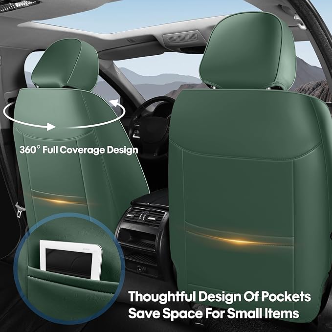 AOOG Car Seat Covers Full Set, Leather Seat Covers - Image 2