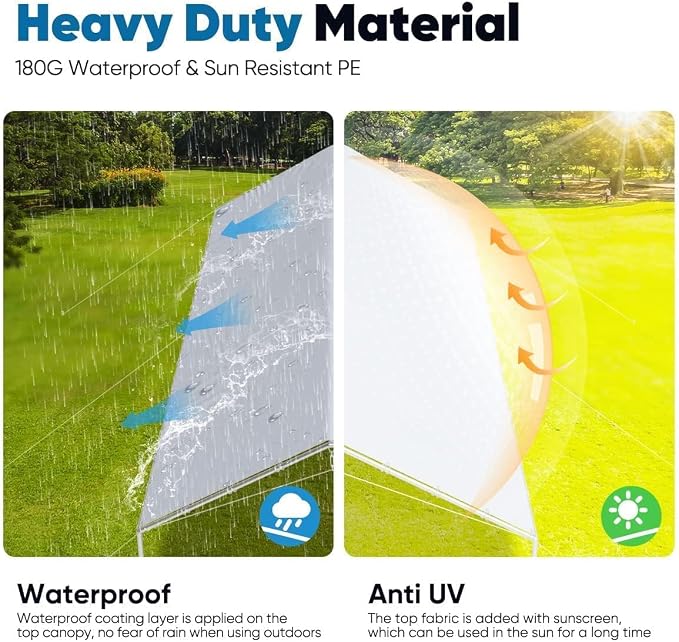 Quictent 10x20 ft Heavy Duty Car Canopy Galvanized Frame Carport Outdoor Party - Image 2