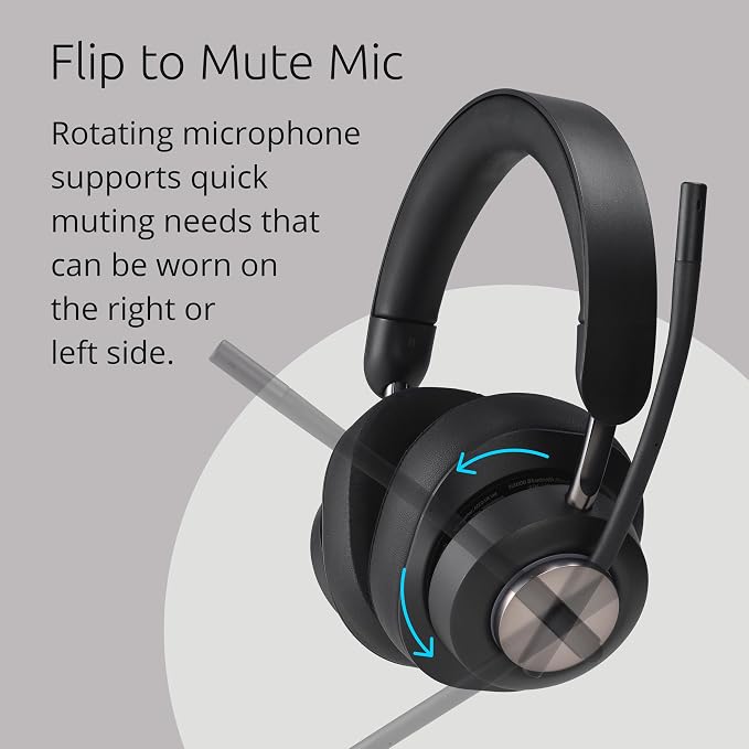 Kensington AH3X Bluetooth Headset, Wireless Over-Ear Headset, Boom Microphone - Image 5