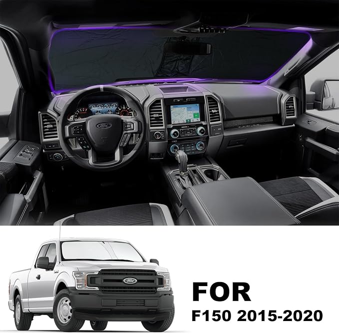 Front Windshield Sunshade fit for F150 2015-2020 UV Ray Reflector Foldable Car - Image 3