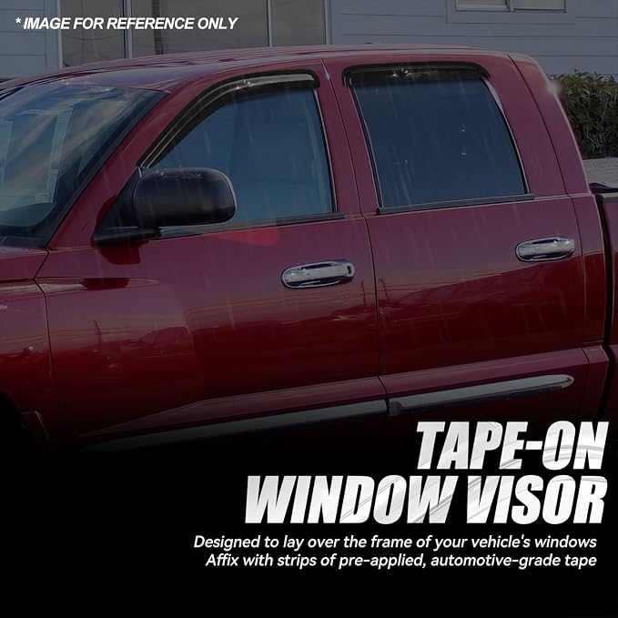 Auto Dynasty 4Pcs Carbon Fiber Pattern Window Visors Compatible - Image 3