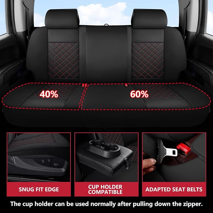 BABYBLU Chevy Chevrolet Silverado GMC Sierra Car Seat Covers Fit 2007-2023 2024 - Image 3