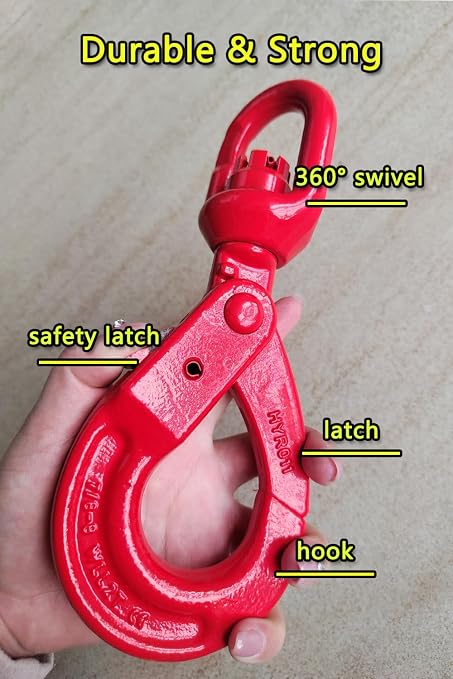 Swivel Self-Locking Hook 11684 lbs Heavy Duty Swivel Lifting Hook Swivel - Image 6