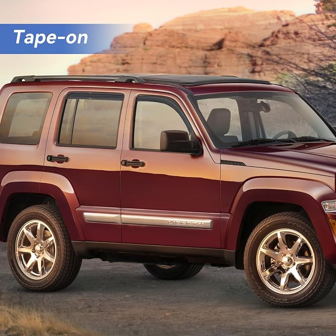 Window Visors Rain Guards for 2008 2009 2010 2011 2012 Jeep Liberty, - Image 3