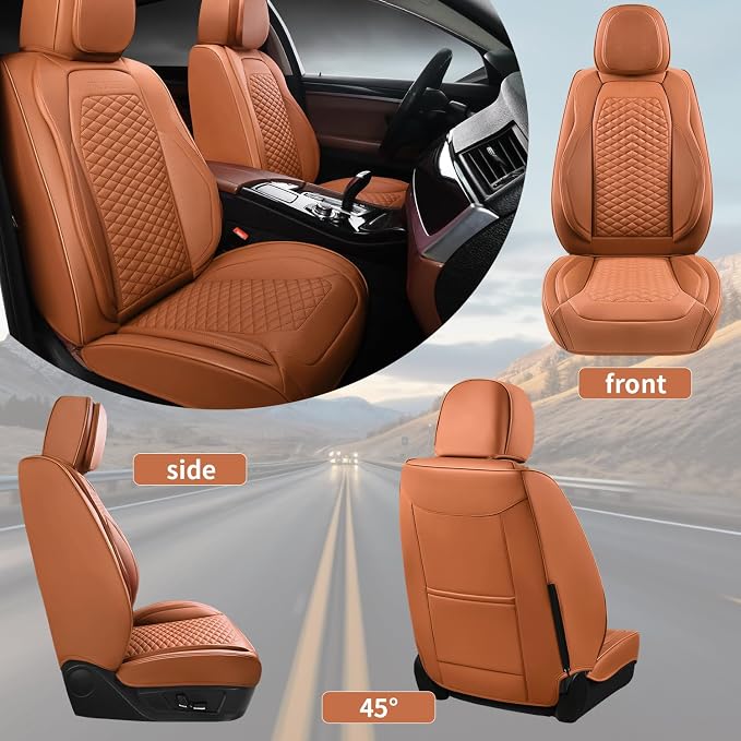 2 Packs Car Seat Covers Leather Car Seat Covers Universal Seat Covers - Image 8