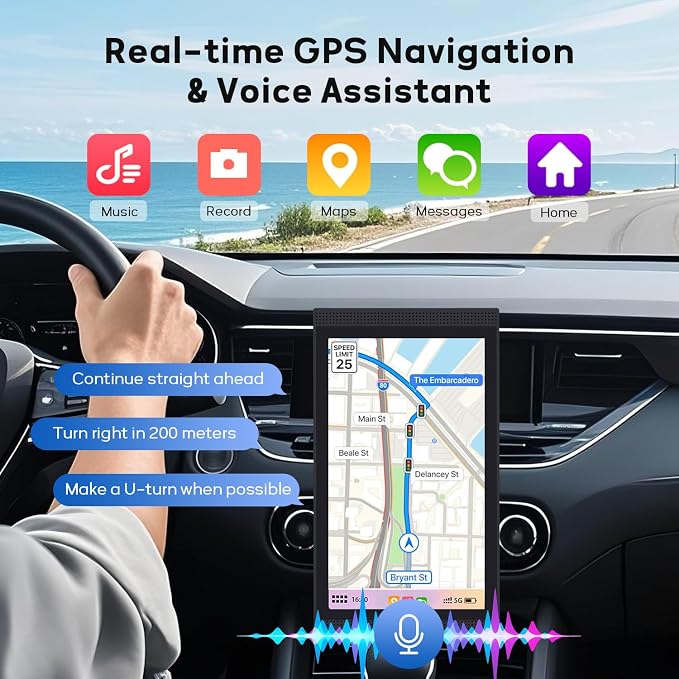 Wireless Apple Carplay Screen for Car Android Auto, Backup Camera, FM - Image 5