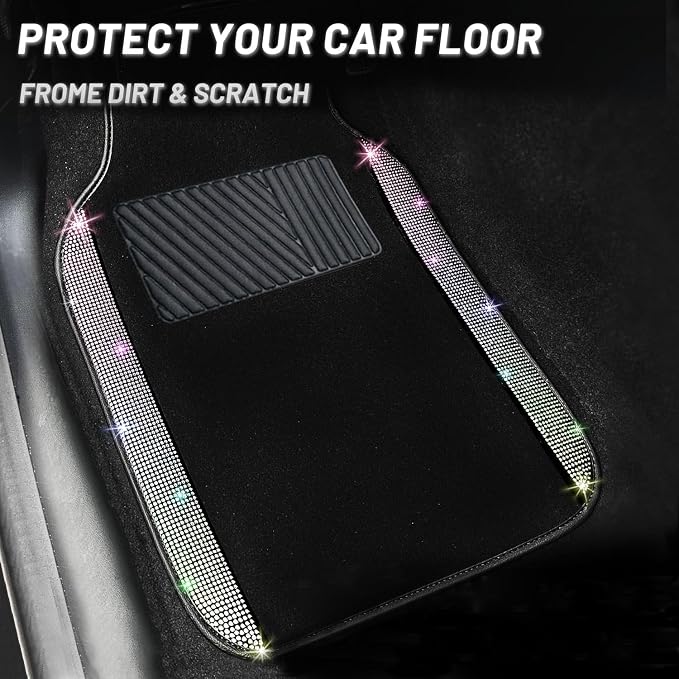 NBTEPEM Multicolor Bling Car Floor Mats Full Set, Universal Fit Most Cars - Image 8