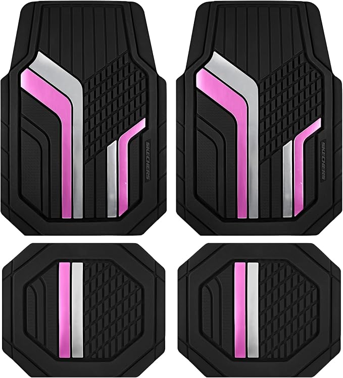 Skechers Heavy Duty Rubber Car Floor Mats, Dual Color Design Floor Mats by Skechers