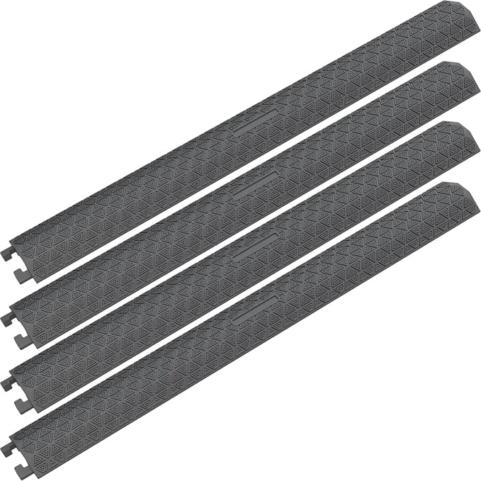 4 Pack 40" inch Drop Over Cable Cover, 4 Pieces Prevent Tripping Rubber Floor by OranLite