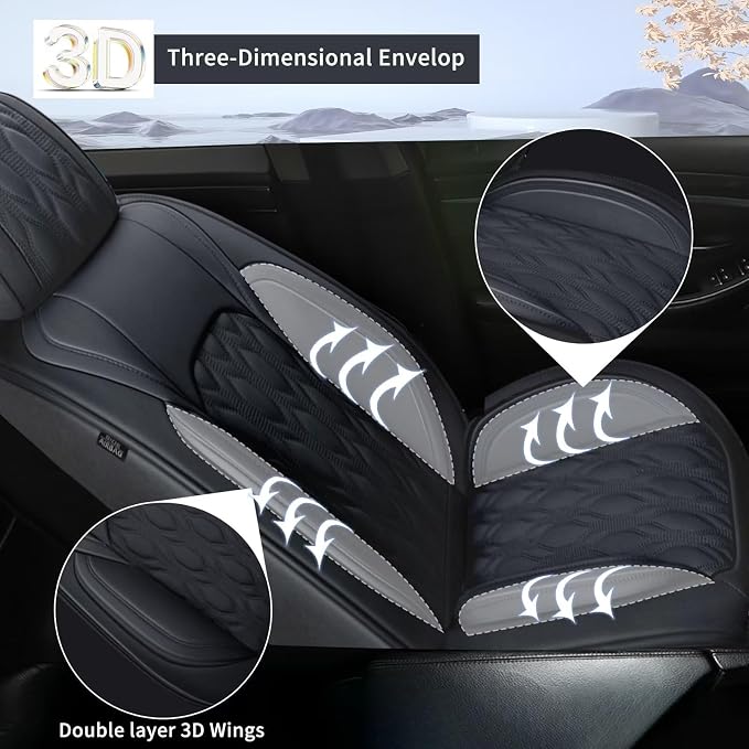 2 Front Car Seat Cover Fit for Toyota Camry 2012-2025 Faux Leather for Camry - Image 4