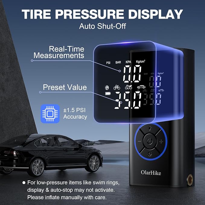 OlarHike Tire Inflator Portable Air Compressor, Long Range Battery-Powered - Image 5