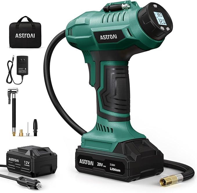 AstroAI C2 Cordless Tire Inflator Air Compressor 20V Rechargeable Battery by AstroAI