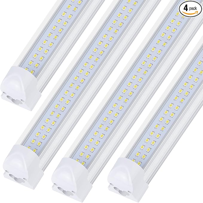 4 Pack, Led Shop Lights, 8FT Led Shop Light, 100W 6000K 15000LM Clear White by DOUYIDOUBEST-LEDLIGHTING