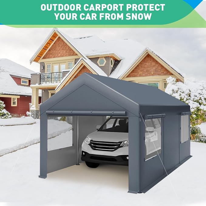 12X20 Ft Heavy Duty Carport Canopy, Portable Garage, Car Tents, Reinforced - Image 6