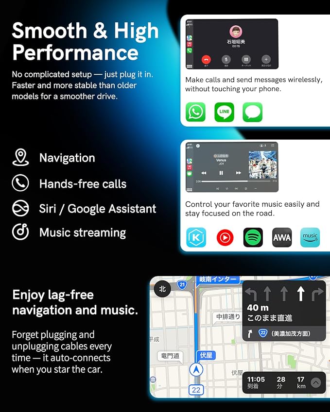 Wireless CarPlay Adapter for Apple iPhone & Android 2025 Upgrade Mini 2-in-1 - Image 5