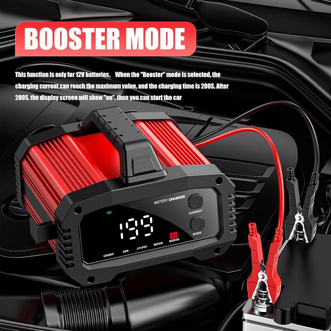 25A Battery Charger, 2/8/20/25 Amp 12V/24V LiFePO4 Lead Acid Fully Automatic - Image 4