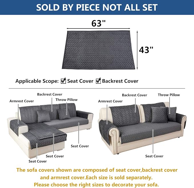 Eismodra Couch Cover, Sectional Couch Covers, Sofa Covers - Image 5