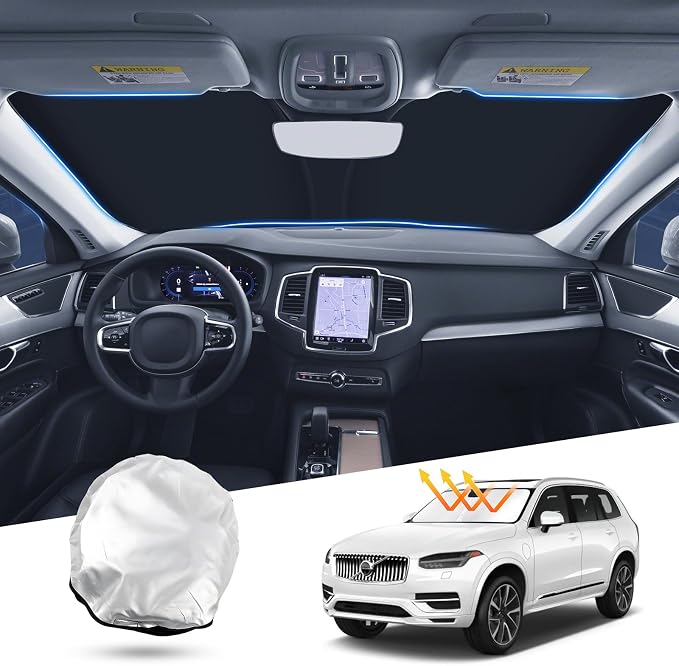 T TGBROS Compatible with 2015-2024 2025 Volvo XC90 Windshield Sun Shade by TTGBROS