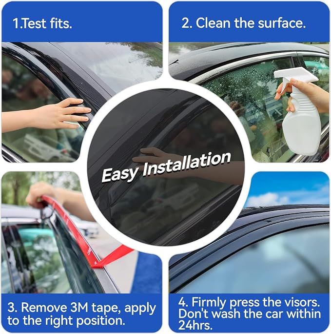 Window Visors Rain Guards for 2007 2008 2009 2010 2011 Toyota Camry, - Image 4