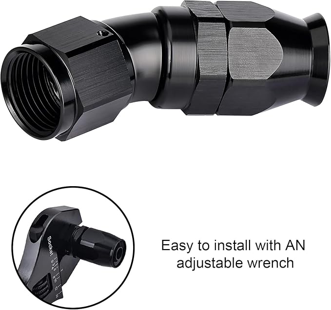 EVIL ENERGY 6AN 30 Degree PTFE One Piece Full Flow End Hose Fitting Aluminum - Image 6