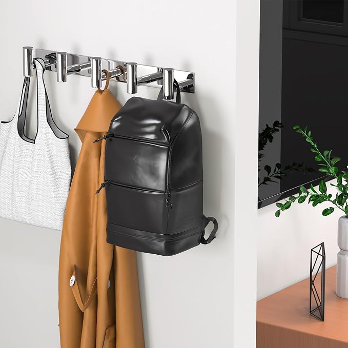 Wall Mounted Coat Rack-5 Hooks, Heavy Duty Stainless Steel Hook Rail - Image 5