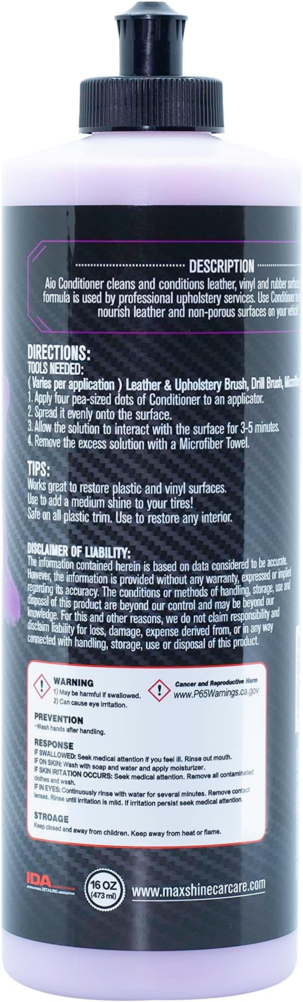 Maxshine 16oz All-in-One Premium Leather Conditioner & Cleaner – Detailing - Image 2