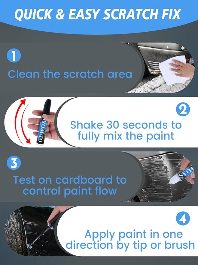 SYOAUTO Silver Touch Up Paint for Cars, Auto Touch Up Paint Silver Scratch - Image 3