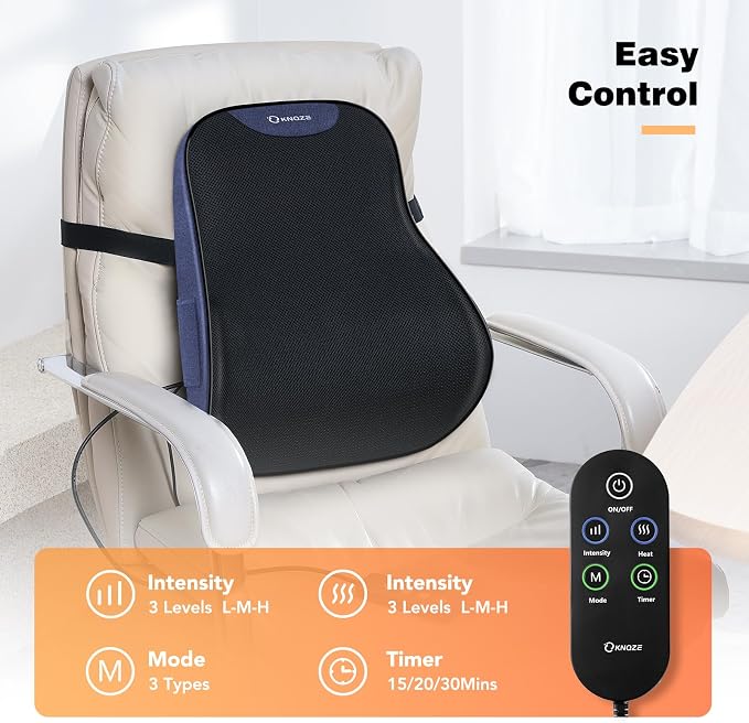 Lumbar Support Pillow for Office Chair, Heated Back Support Pillow - Image 5