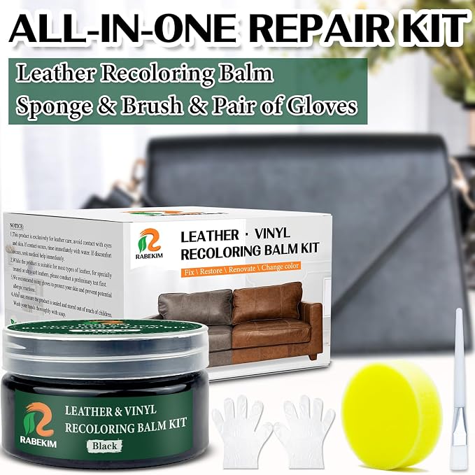 Black Leather Repair Kit, Leather Recoloring Balm – Restore & Repair Faded - Image 4