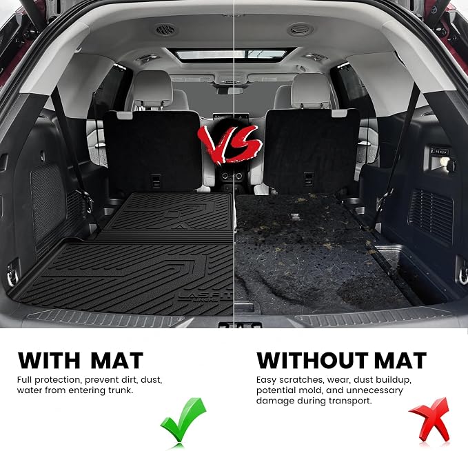 LASFIT Trunk & Backrest Mat for Ford Explorer 2020-2025, Custom Fit All Weather - Image 3