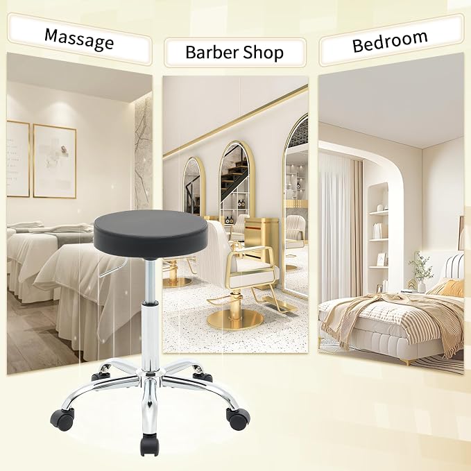 Tatto Rolling Chair, Height Adjustable Backless Chair - Image 6