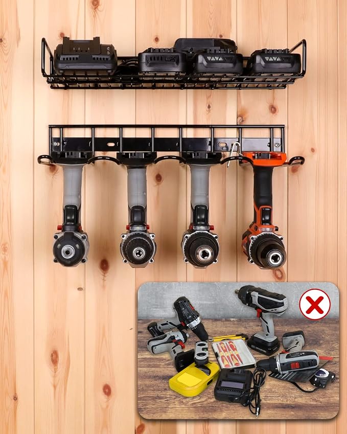 UNITEDPOWER Wall Mounted Power Tool Organizer Holder, Heavy Duty Utility - Image 7
