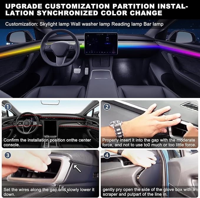 Dreamcolor Acrylic Interior Car LED Strip Light - Image 5
