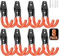 8 Pack 4.7x2.6 inch J Heavy Duty Garage Hooks, Solid Steel Wall Mount Hangers by MIKRUI