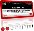Premium Slim Red License Plate Frame – 1 Pack, Rust-Free Stainless Steel by MegaRacer