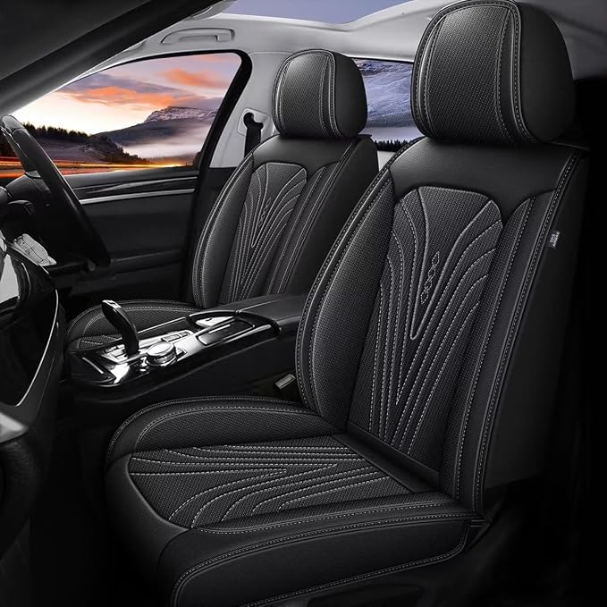 2 Front Car Seat Cover Fit for Toyota Camry 2012-2024 2025 Faux Leather by DISUTOGO