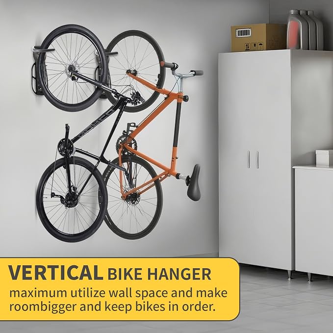 Vertical Bike Rack Wall Mount for Garage–Heavy-Duty Steel Bicycle Hook for - Image 2