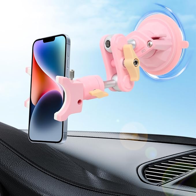 Suction Cup Phone Mount 360 Rotating Universal Ball Head Arm by Rednow