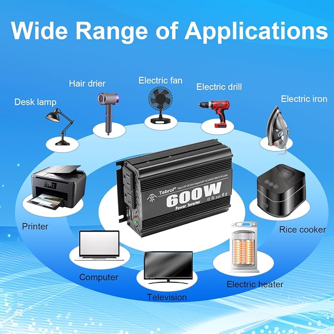 600W Power Inverter DC 12V to AC 110V Car Charger Plug Inverter Adapter - Image 6