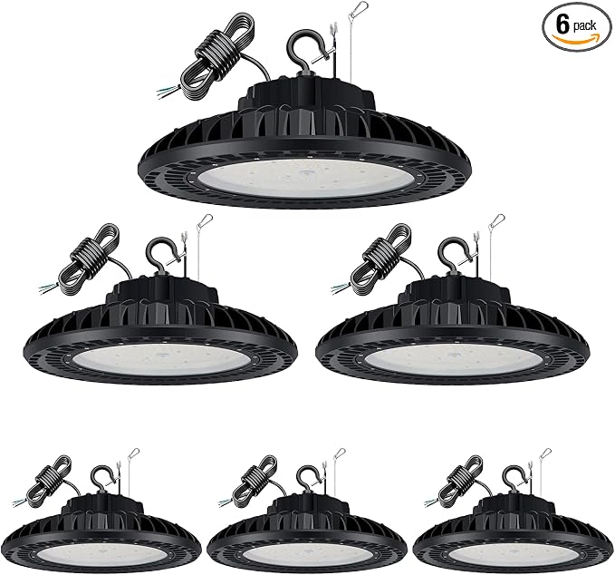 6 Pack 300W LED High Bay Light, UL&DLC Listed 41000LM Dimmable UFO High Bay LED by YELLORE-Professionalledlightsmanufacturerspecializingincommercialandindustriallighting