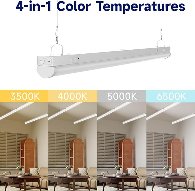 4FT LED Linear Strip Light, LED Shop Lights 40W/35W/30W Selectable, 4 Color - Image 2