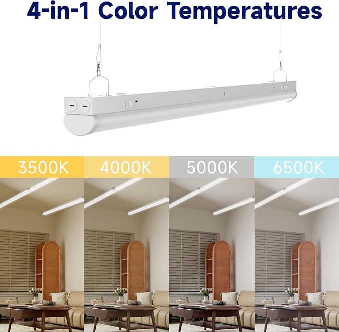 4FT LED Linear Strip Light, LED Shop Lights 30W/35W/40W Selectable, 4 Color - Image 2