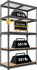 HOMEDANT 5-Tier Laminated Boltless Heavy Duty Metal Shelving Unit Adjustable by TheBestOrganizingSolution