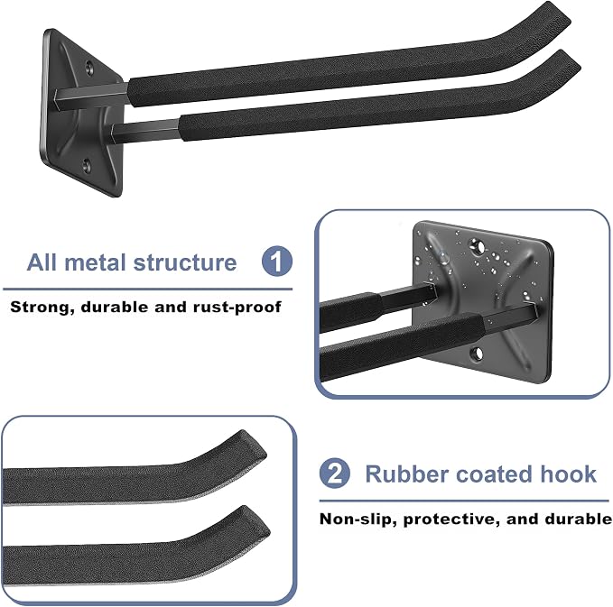 WALMANN Garage Hooks, Heavy Duty 12-inch Wall Hooks - Image 5