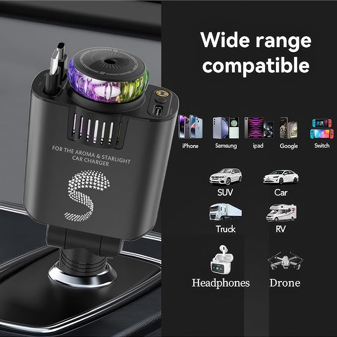 Retractable Car Charger USB C Fast Charging 120W, Car Accessories Cigarette - Image 9