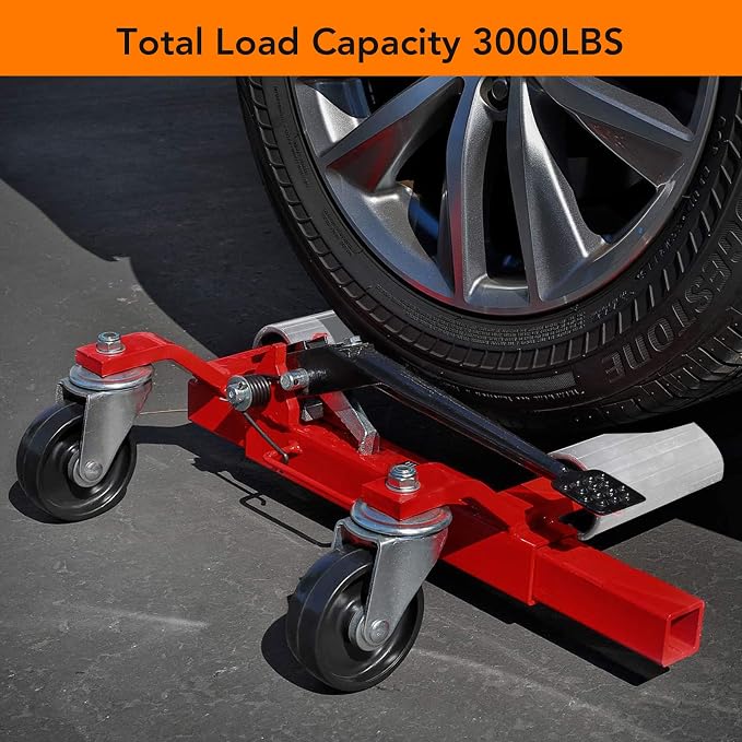 2 Pcs Car Wheel Dolly with Hydraulic Tire Jack, 1500LBS Capacity Trailer Dolly - Image 3
